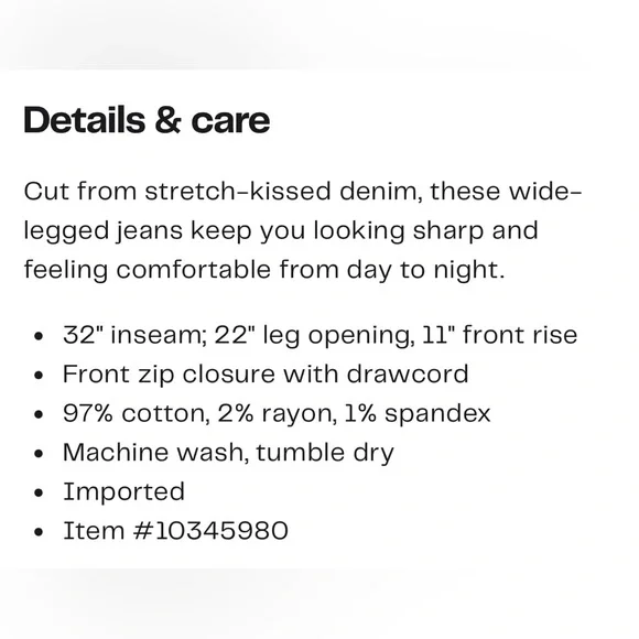 Habitual Drawstring Denim Jeans Wide Leg size 30/10 - Picture 7 of 7